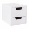 Martha Stewart Weston Stackable White Engineered Wood Boxes W/ Drawers, Desktop Organizers, 5.25in x 7in, 2PK LY-E2208115-2-WH-MS